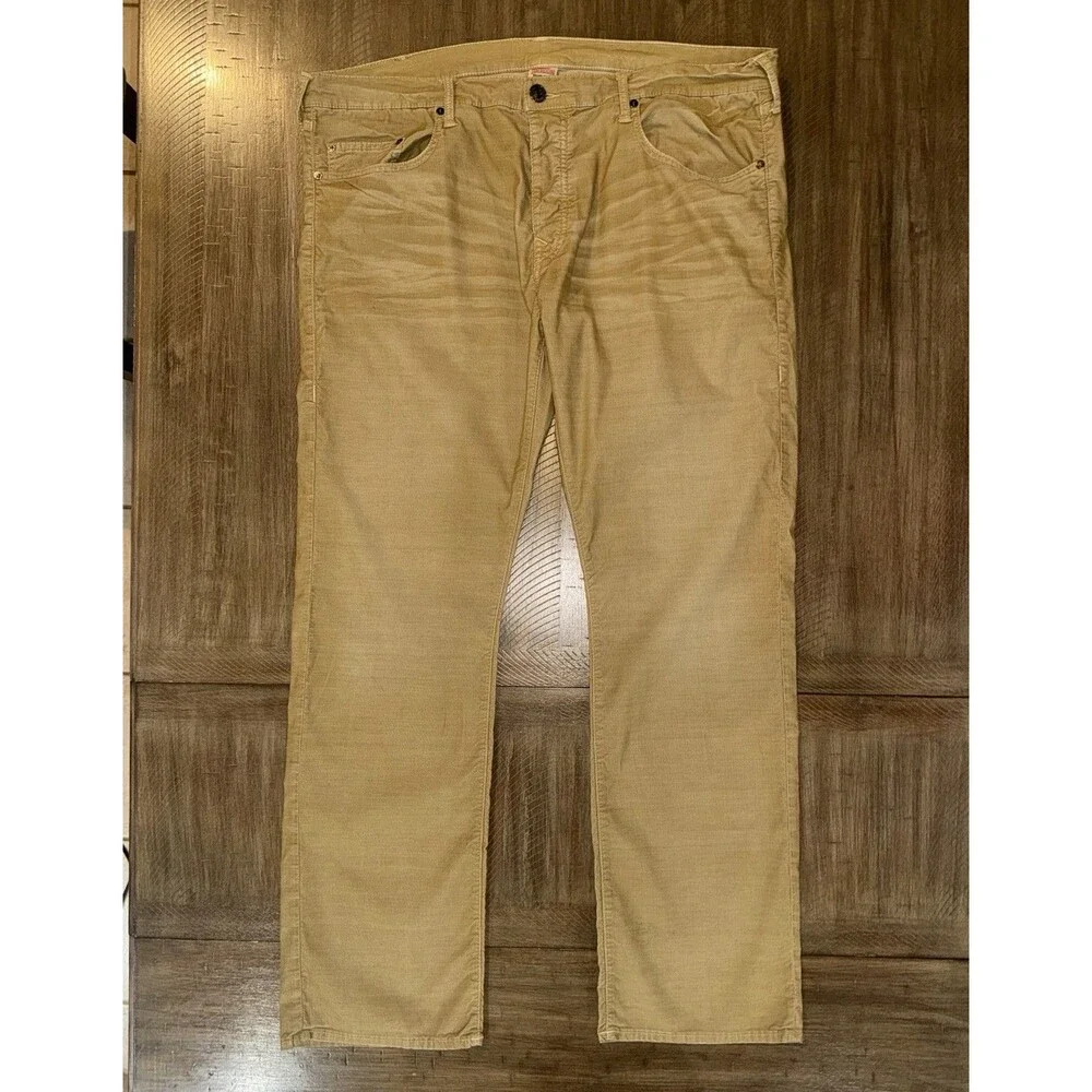 True Religion Bobby Straight Leg Corduroy Pants Khaki Brown Tan Men’s Size 42